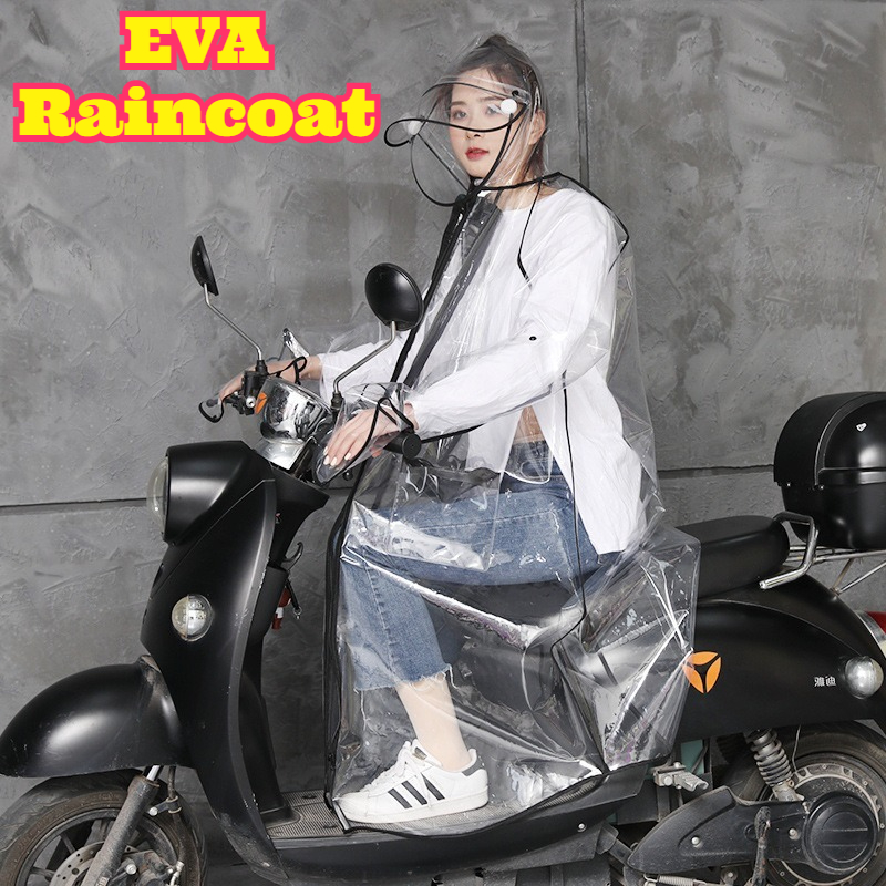 Cycling Commute Rain - 투명 EVA 레인 판초 후드형 유니섹스