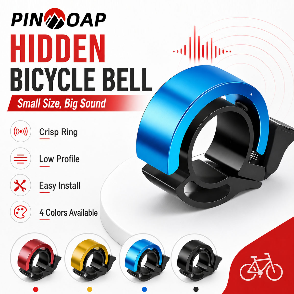 Bell Handlebar Ring - PINMOAP 1PC 자전거 보이지 않는 벨