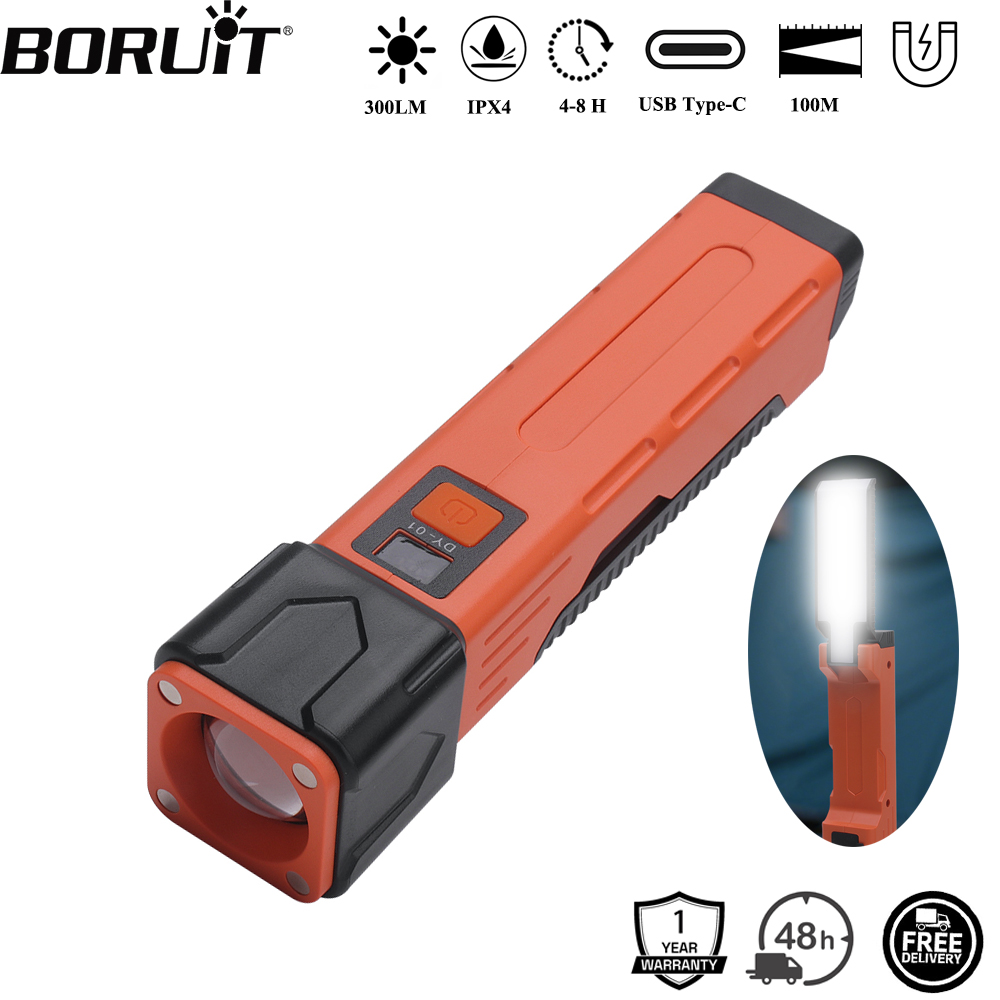 Cycling To Work - BORUiT 300LM LED 작업등 줌 플래시라이트