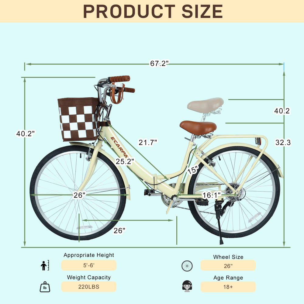A26285B 26인치 접이식 시티 자전거, 7단 변속 - Commuter Biking 리뷰 및 가격