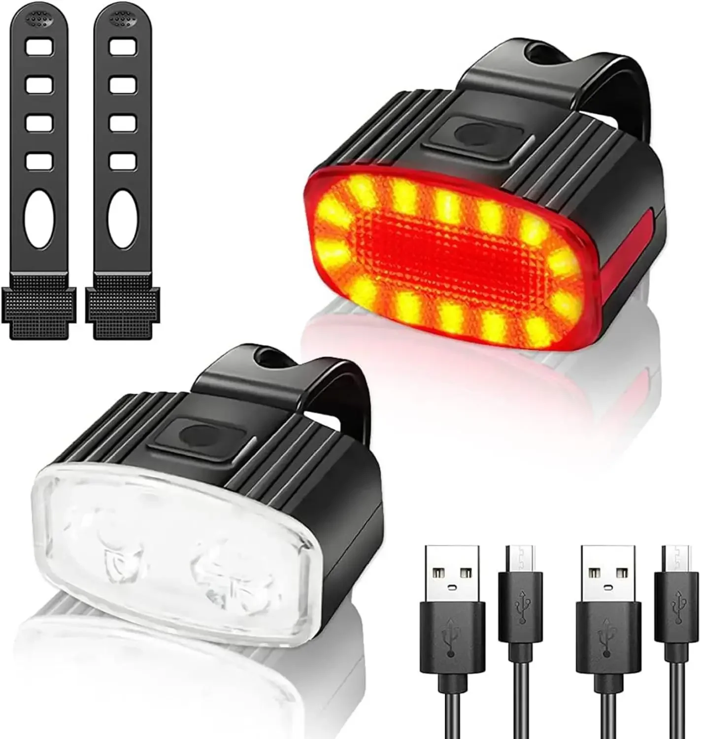 사이클링 자전거 전방 후방 조명 세트, USB 충전 헤 - Bike Light Front Rear 리뷰 및 가격