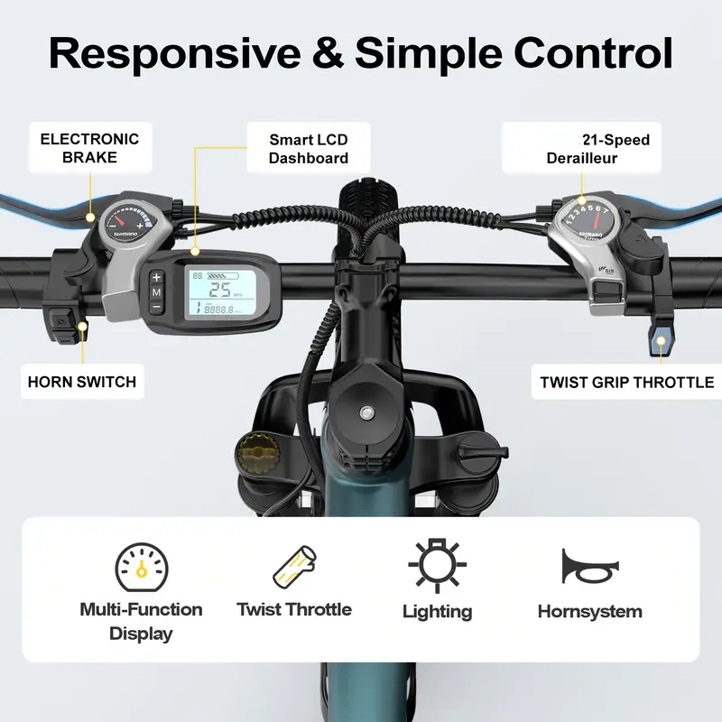 26인치 24인치 성인용 전기 산악 자전거, 1000W - Commuter Biking 리뷰 및 가격