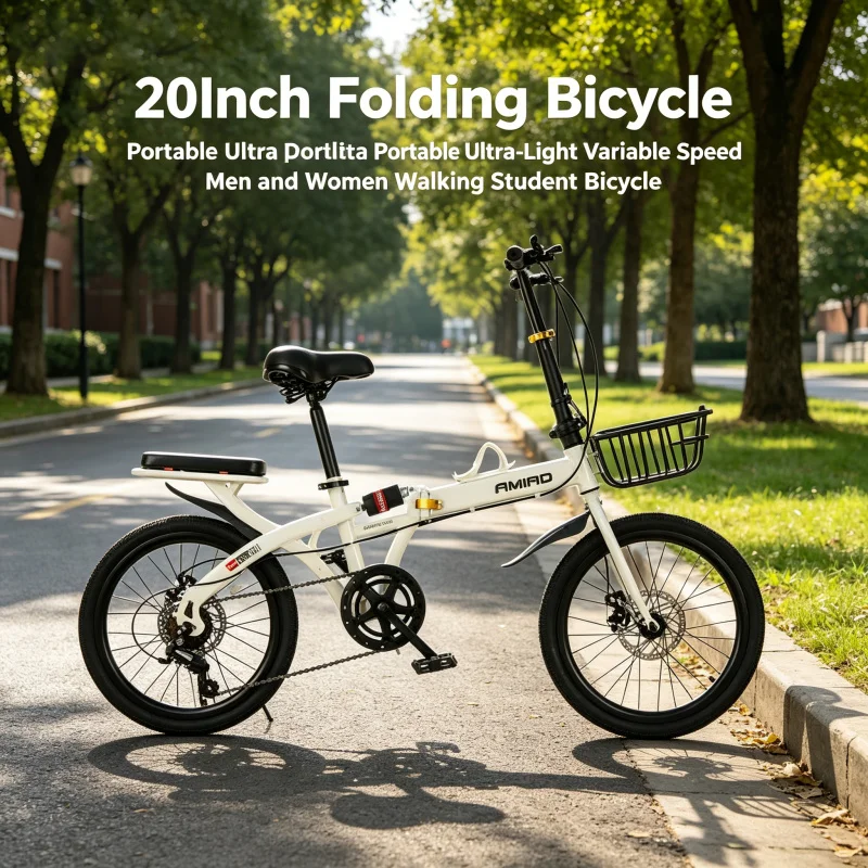 20인치 초경량 접이식 자전거 7단 변속 휴대용 통근  - Commuter Biking 리뷰 및 가격