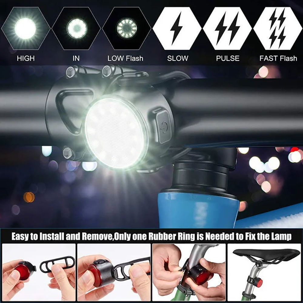 USB 충전식 방수 LED 자전거 라이트 세트, 초고휘 - Bike Light Front Rear 리뷰 및 가격